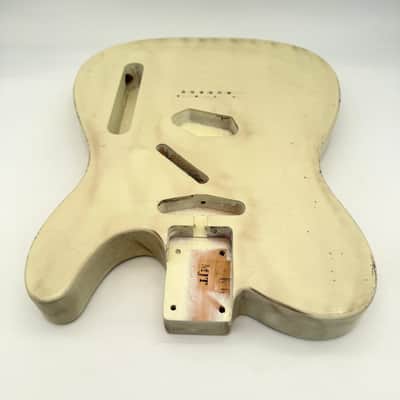 MJT Telecaster Body Relic Alder Nitro Vintage White Light mjt6662 image 4