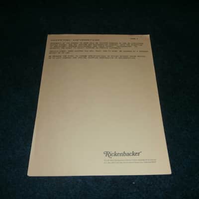 Vintage 1977 Rickenbacker Price List! Bass, Guitar, Cases, Accessories, Amps! image 6