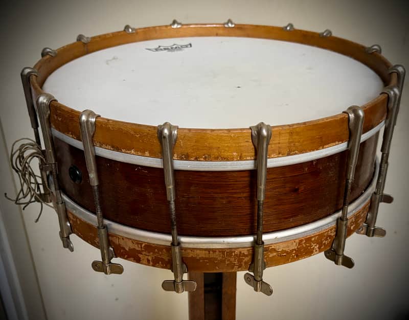 Vintage 1920s Ludwig & Ludwig Chicago 16-Rod Single-Tension Snare Drum - 100% Complete Survivor w/ Original P-338 Strainer image 1