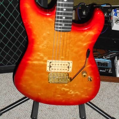 Schecter Van Nuys Hot Rod Custom Strat Super Rare! Curly Maple  1 Humbucker Cherry Sunburst image 5