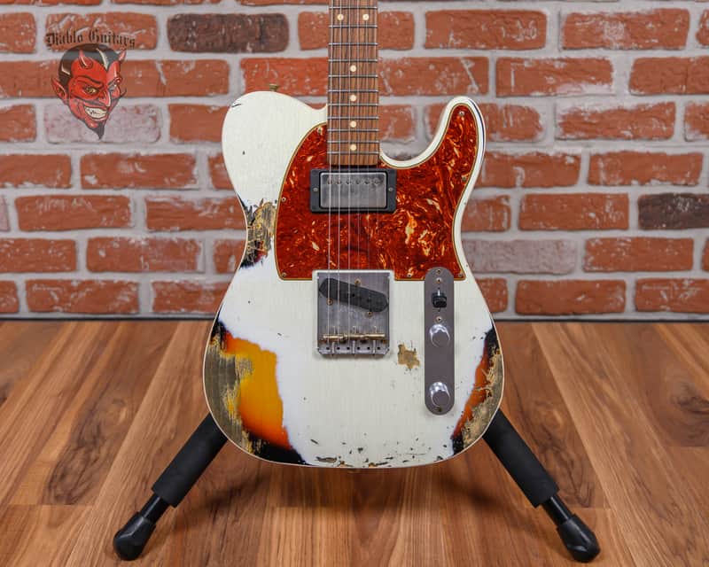 Fender Custom Shop 2020 Winter NAMM Ltd 60 Telecaster Custom Aged Olympic White Over 3-Color Sunburst Heavy Relic 2020 w/OHSC image 1