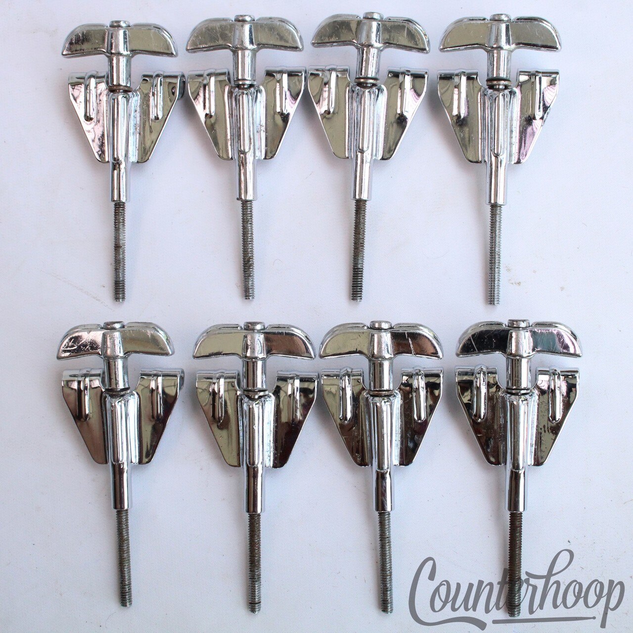 Rogers 8x Bass Drum Tension T-Rods+Claws Vintage 60s Powertone Chrome Tensioner — main photograph