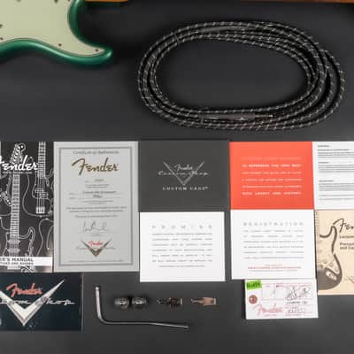 2012 Fender Custom Shop Custom Deluxe Stratocaster - Sherwood Green with Gold Racing Stripes | COA OHSC image 21