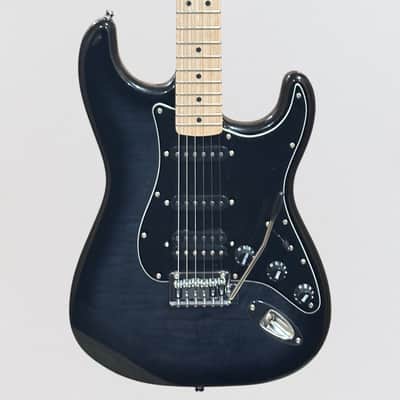 Fender Squier Affinity Series Stratocaster FMT HSS Electric Guitar - Black Burst image 1