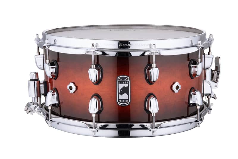 Mapex Black Panther Solidus 14" x 7" Maple Snare Drum - Red Black Burst image 1