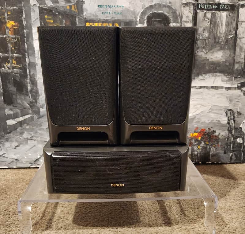 Denon Denon USC-900R + 1000 C set 2 bookshelf 1 center channel speaker 90s - Black image 1