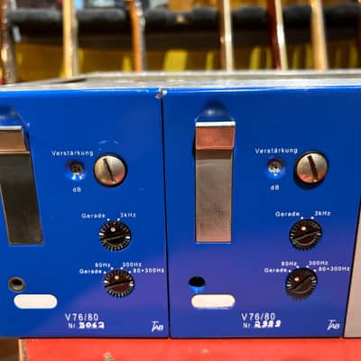 Four Telefunken TAB V76 Tube Preamps in Rack image 2