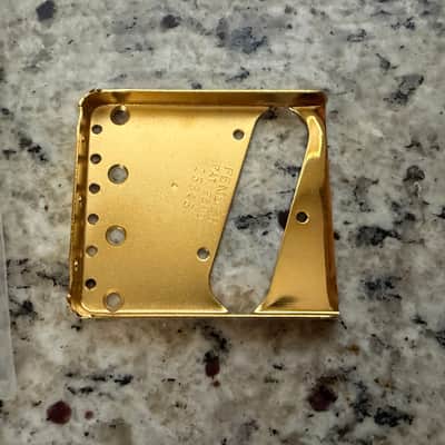 Fender Telecaster Bridge Plate w Serial Number New Old Stock 90s - Gold image 1