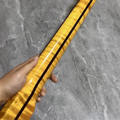 21fret Flame Maple electric guitar neck rosewood yellow gloss DIY parts image 5