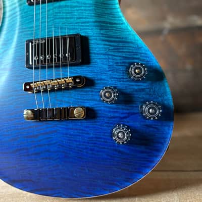 PRS Wood Library McCarty 594 Flamed Maple 10 Top, Swamp Ash Back, Flamed Maple Neck, Bound Ebony FB - Satin Blue Fade 418876 image 5