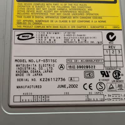Panasonic LF-D311SC & Toshiba SD-W2002 Cartridge DVD-RAM Drives image 4