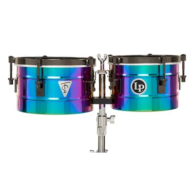 Latin Percussion 9-1/4"/10-1/4" Tony Succar Timbalitos - Rainbow Black Nickel image 2