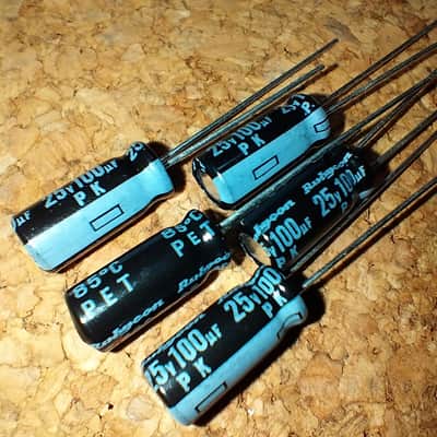 100uF 25V 85℃ Electrolytic capacitor x5pcs : RUBYCON Made in JAPAN image 2
