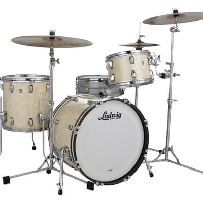 Ludwig Classic Maple Vintage White Marine Pearl Downbeat 14x20_8x12_14x14 Drums Shells Made in the USA NEW Authorized Dealer image 1