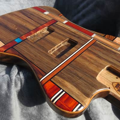 Babik Custom Thunderbird/Fenderbird style body, Art Deco, Black Limba, Handmade image 8