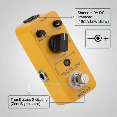 Mooer Yellow Compressor Comp guitar pedal bass compressor, True Bypass guitar compression (Price includes the import duty for US buyer) image 7