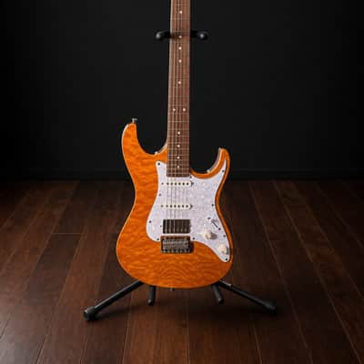 1981 Tagima Stella DW Quilt Top – Orange Flame – HSS – Roasted Maple Neck – Excellent image 4