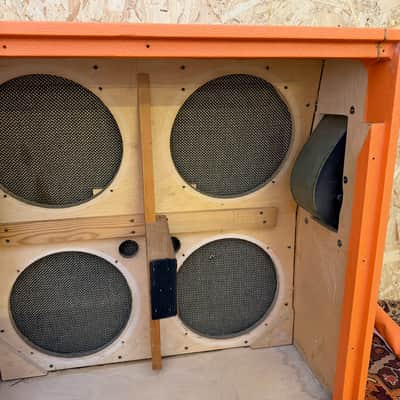 Vintage 1968 1969 Marshall 'Salt and Pepper' Orange 4x12 Amplifier Cabinet EMPTY image 15