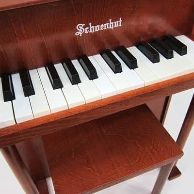 1960s Schoenhut Children's Toy Upright Piano Two Octave Near Mint Birch Cabinet & Matching Bench! image 8