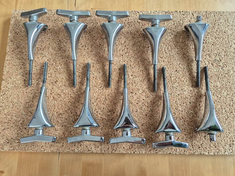 Sonor Phonic Bassdrum Claws and Screws ~1980 - Chrome image 1