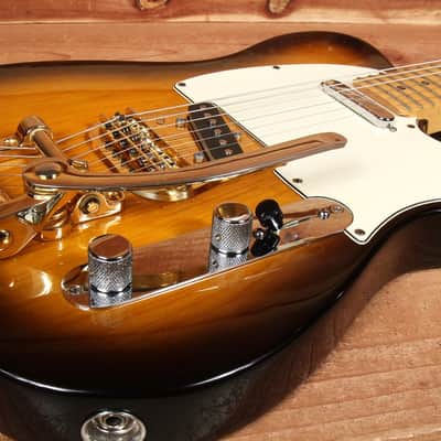 FENDER USA TELECASTER w/ BIGSBY! Tremolo Gold & Sunburst American Beauty 13415 image 2