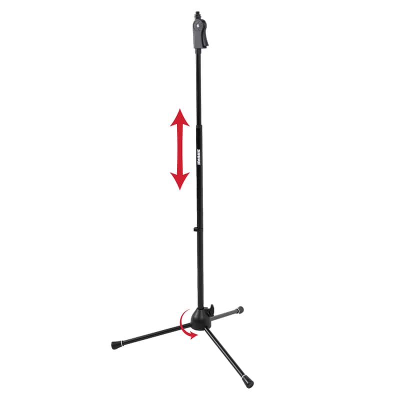 B-Stock Shure by Gator Deluxe Tripod Mic Stand with Pistol Grip One-Handed Clutch; (SH-TRIPODSTANDDX) image 1