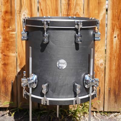 DW/ PDP Concept Classic Maple Series 14'' Ebony Stain Oil 14" Floor Tom w/ Legs & Maple Wood Hoops image 1