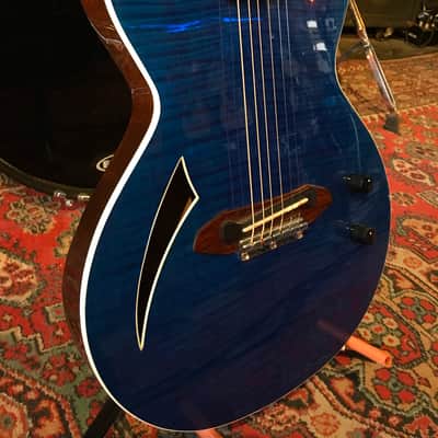 Rare ESP Eclipse SA - TL-6 Style Blue Trans Flamed Maple Semi Hollow Made in Japan MIJ image 2