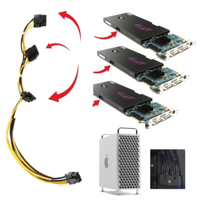 HDX 3 in 1 PCIE POWER CABLE FOR MAC PRO 2019+ image 1