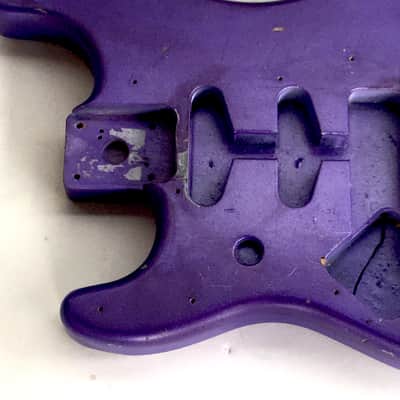 Lefty Vintage Fender “Super Heavy Relic” Hendrix Strat Solid Guitar Body Custom Purple Metallic 4.8 lb Alder image 2