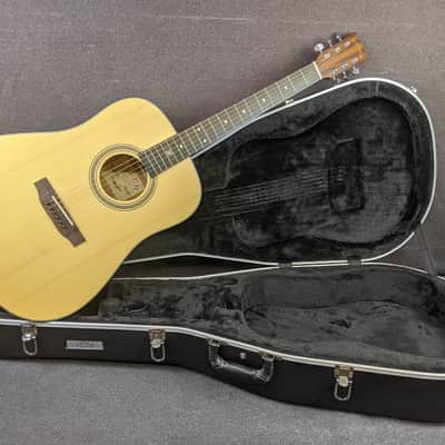 Zager ZAD50 Dreadnought Acoustic Guitar Natural Satin Finish w/ Hardshell Case image 1