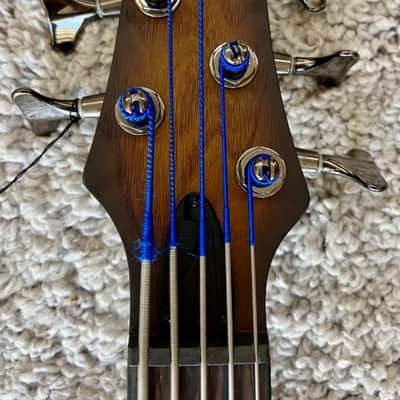 Ibanez SRF705BBF Portamento 5-String Fretless Bass, Natural Browned Burst Flat image 5