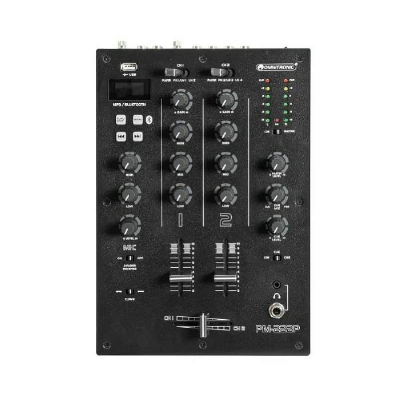 Omnitronic PM-222P 2-Channel DJ Mixer With Bluetooth & MP3 Player (black) (B-STOCK) image 1