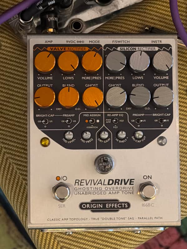 Origin Effects RevivalDRIVE custom Ghosting Overdrive 2010s - Silver/Orange image 1