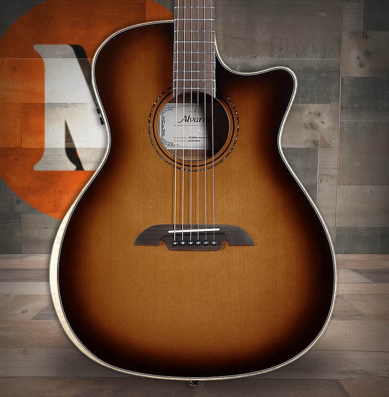 Alvarez Artist Elite Grand Auditorium Guitar Acoustic Electric Shadowburst Armrest with Cutaway (AEG99CE_Armrest_Shadowburst) image 1