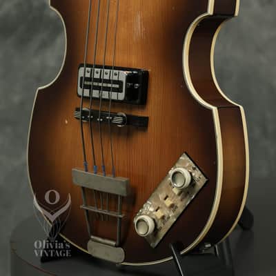 1966 Hofner 500/1 Violin Beatle Bass Sunburst image 6