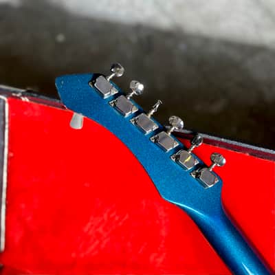 Guyatone Sharp 5 1970 - Electric blue sparkle original vintage MIJ Japan bizarre LG-350t MOT image 8