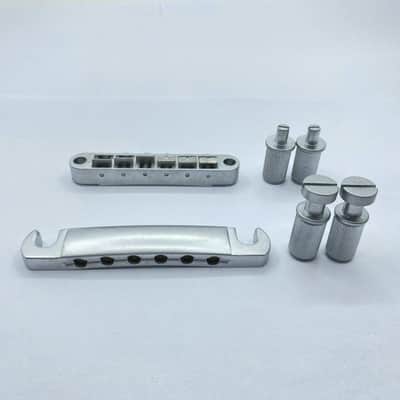 Satin Chrome Tune O Matic Guitar Bridge Tailpiece Set image 4