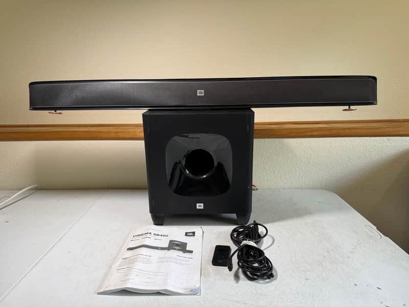 JBL Cinema SB400 Home Theater Speaker System Sound Bar Subwoofer Wireless 2.1 image 1