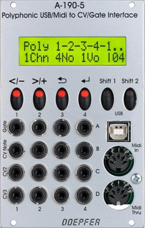 DOEPFER A-190-5 POLYPHONIC USB-MIDI TO CV-GATE INTERFACE : BRAND NEW :  [DETROIT MODULAR] image 1