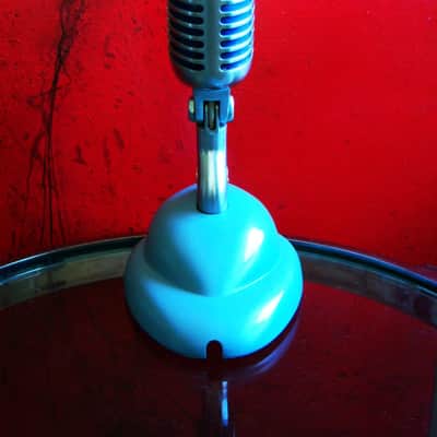 Vintage 1959 Shure 55S Unidyne dynamic cardioid Microphone w S-36 desk stand Elvis 55 55SW Super 55 image 9