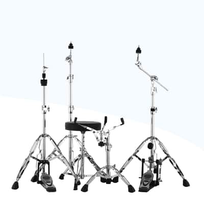 5-Piece 22 inch Full Size Acoustic Drum Kit Drum Set Black image 2