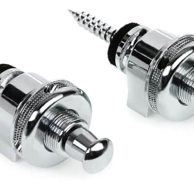 Genuine Schaller CHROME S-Lock Guitar Strap Locks Pair/Set, Made in Germany image 1