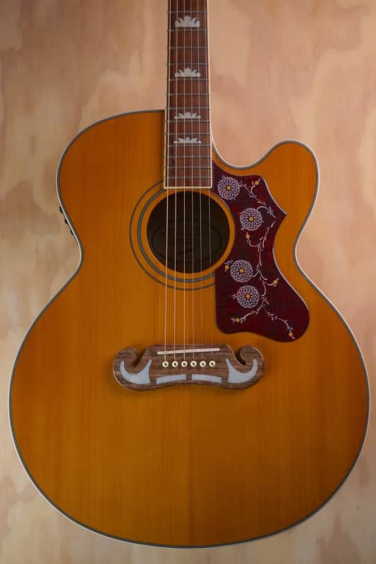 Epiphone J-200 Studio EC Electro-Acoustic Guitar in Natural, Gig Bag included image 1