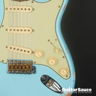 Fender Custom Shop Stratocaster Limited 64 L-Series Heavy Relic Aged Daphne Blue 2024 (Cod.1750NG) image 4