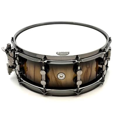 Sonor SQ2 Medium Maple Snare Drum 14x5.5 Black Burst African Marble w/Black Hw image 2