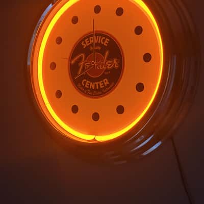 Fender Guitars Fender Service Center Dealer Style Orange Neon Light Up Clock Killer Cool Man Cave/Garage/Bar Item image 4