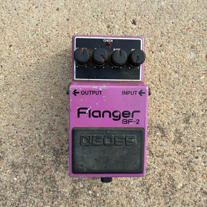 Boss BF-2 Flanger (Black Label) 1980 - 1984 - Purple vintage electric guitar pedal image 1