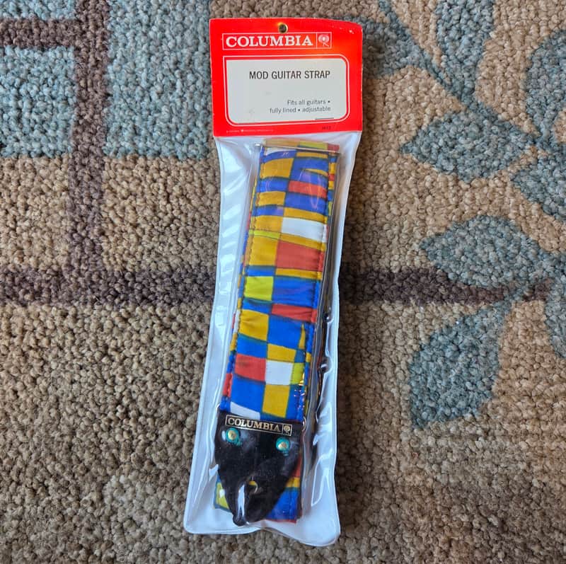 NOS Vintage 1970's Columbia Mod Guitar Strap in Original Packaging! image 1