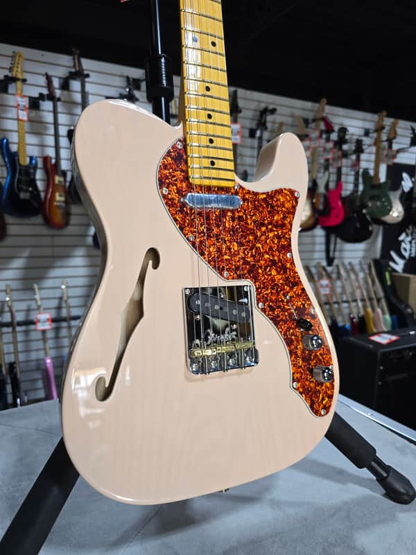 Fender American Professional II Telecaster Thinline Electric Guitar - Transparent Shell Pink with Maple Fingerboard & OHSC + PLEK*D #784